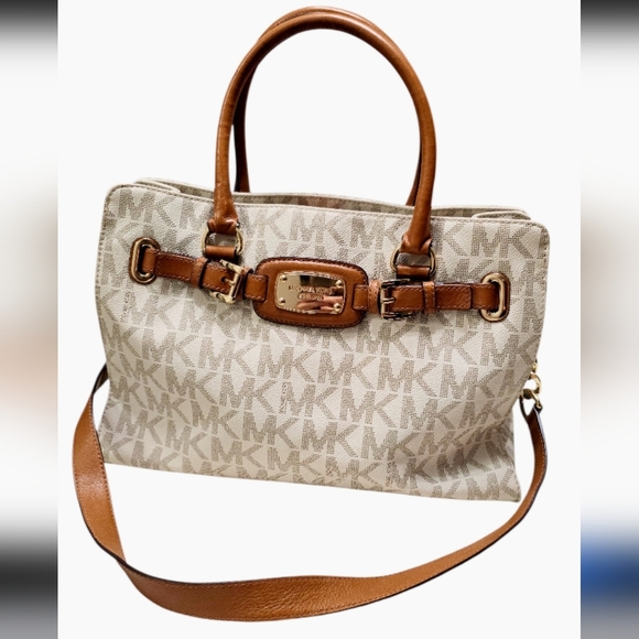 Michael Kors Brown and Cream Signature Tote Bag